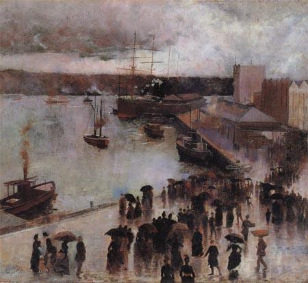 Charles conder Departure of the SS Orient from Circular Quay Germany oil painting art